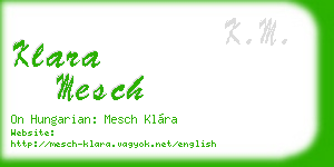 klara mesch business card
